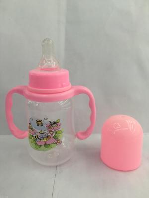 Single solid printed with handle 150ML PP milk bottle