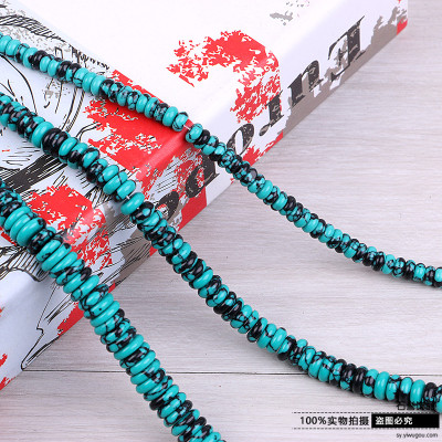 Turquoise xinjiang loose iron wire loose bead piece DIY hand chain accessories accessories