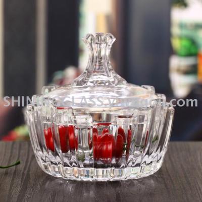 DELI SOGA glass candy jar green apple creative  candy bowlbowl