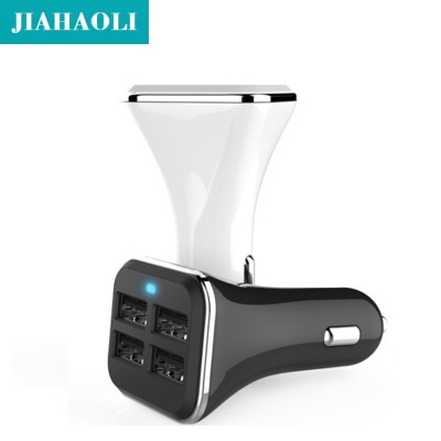 Direct multi-functional high-end 3.4A metal square 4USB port car charger.