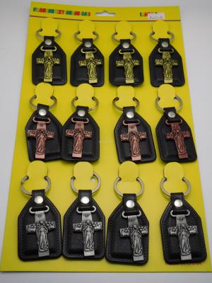 Xinchang keychain new alloy cross leather buckle