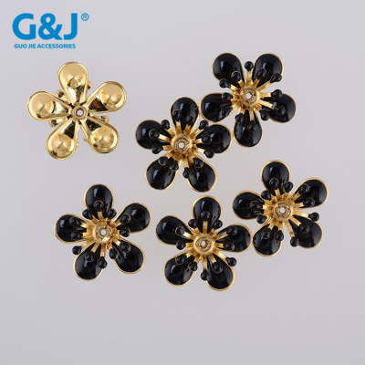 Black multi-layer drops of plastic drops of oil metal with gold bottom hole hand seam decoration accessories