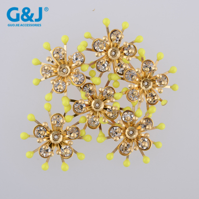 Manufacturer direct glue flower four layer combination hand sewing hole oil flower DIY clothing accessories