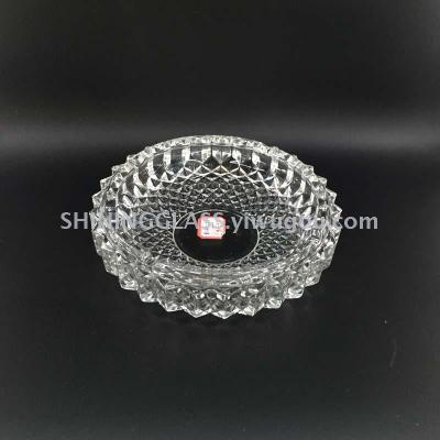 Transparent glass round ashtray green apple ashtray