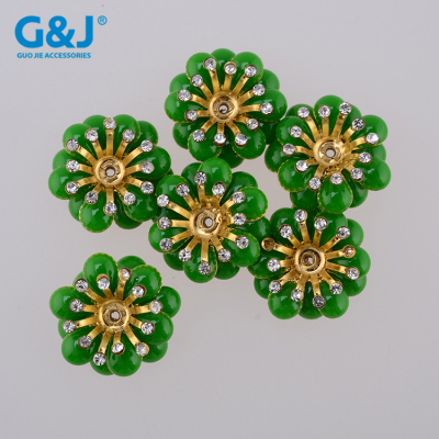 Drop oil three layers AB color drill floret middle hole hand sewing buckle DIY accessories clothing accessories