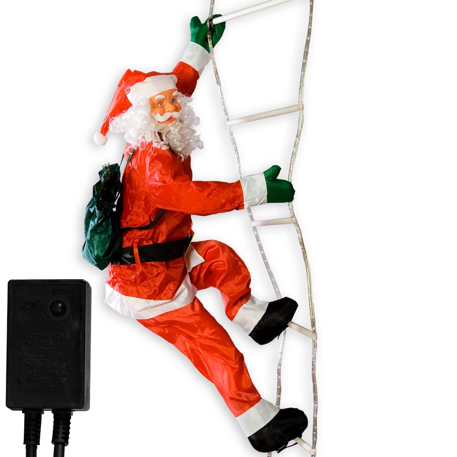 圣诞老人带灯爬梯  pp棉材料   圣诞礼品装饰品  挂外墙