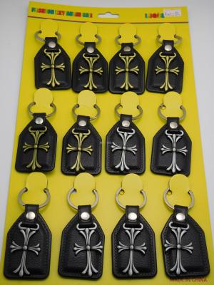 Xinchang keychain new alloy cross leather buckle