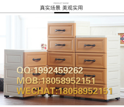 The multi-layer plastic drawer receives the cabinet clothes sundry to tidy the cabinet in the cabinet