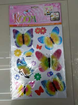 XU trumpet layers of cartoon flower stickers of the bedroom living room paste PVC.
