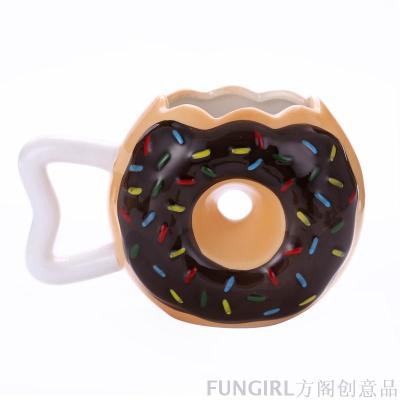 Creative donut ceramic cup creative shape cup cookie cup mug mug