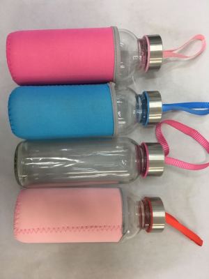 Rope Holding Cover Cloth Cover Glass Drift Bottles Printable Logo300ml Glass Water Cup