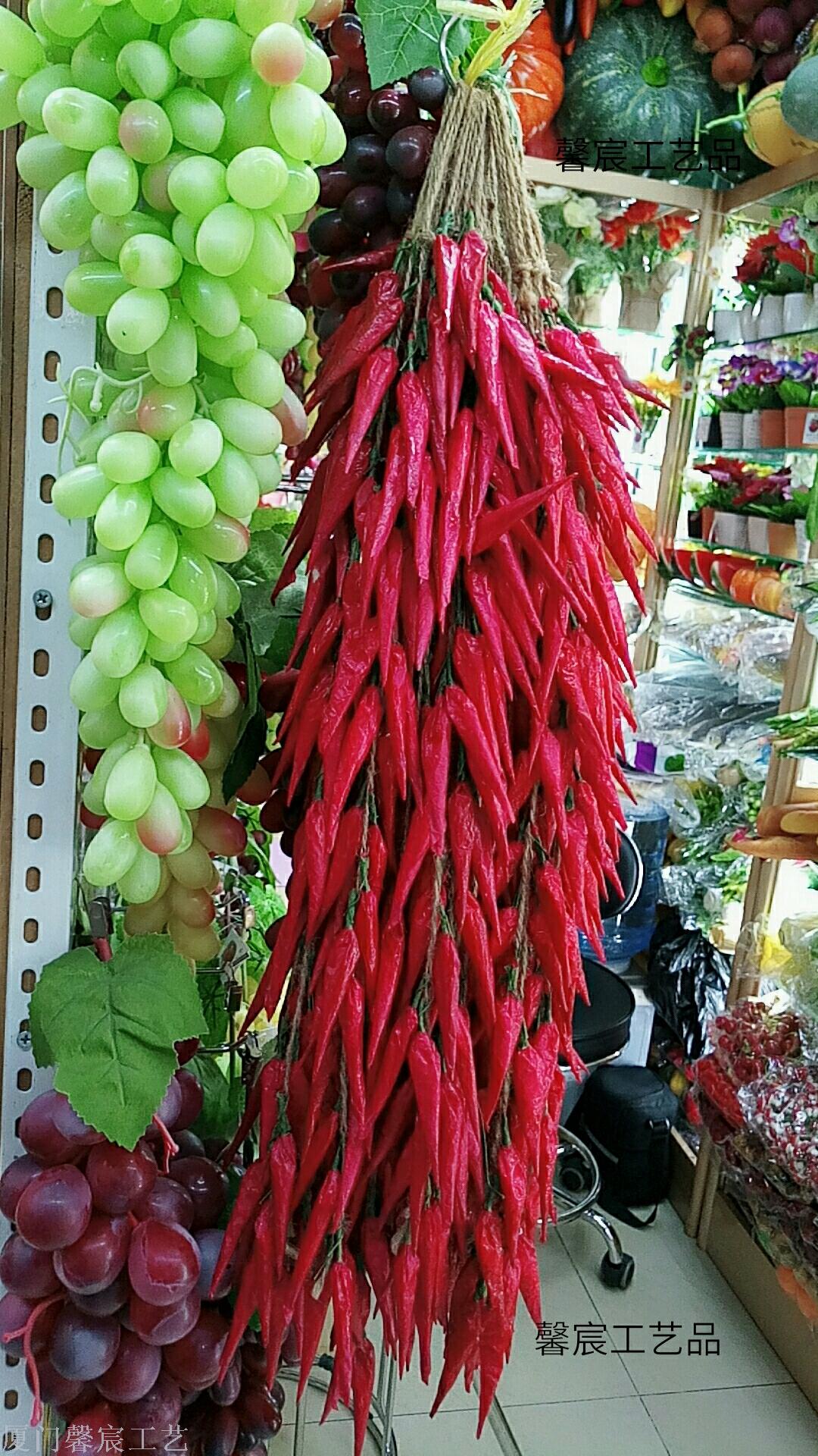 仿真辣椒串 仿真蔬菜辣椒20头辣椒干果摄影餐厅农家乐装饰