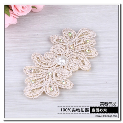 Pearl Lace Adult Korean Post Cropped Hair Fastener Bang Sticker Hair Sticker