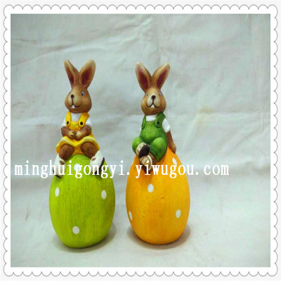 Ceramic rabbit is a modern simple Easter ceramic animal to set pieces of home crafts