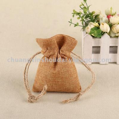 Long-term processing custom jewelry candy environmental protection packaging bag small band mouth linen bag