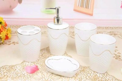 Ceramic gold bath five sets of high-grade bathroom suit five sets of foreign trade direct sales