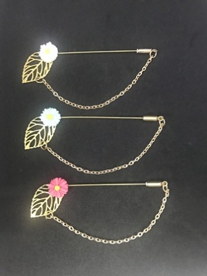 Leaves + flower brooch accessories