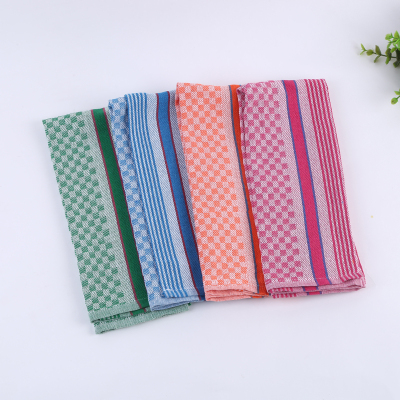 Manufacturer direct selling household cleaning cloth striped checked towel.