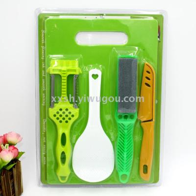 TM cutting board 5 - piece set grinding stone knife, rice spoon set 10 yuan small commodity wholesale