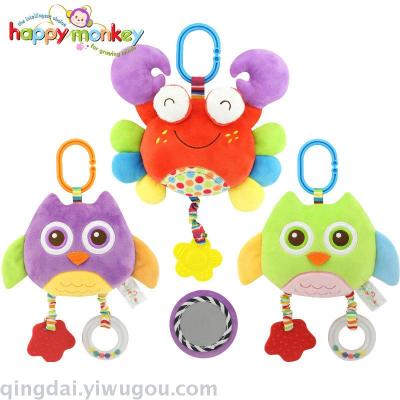 Baby cartoon animal mirror tooth glue lathe hanging toy