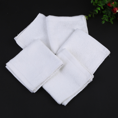 Factory direct sales pure cotton white towel disposable hotel bath cotton towel.