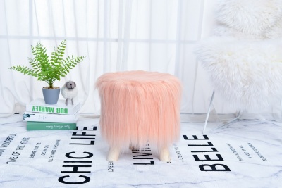 Long wool round stool change shoe small round stool log triangle square sitting room leisure stool skid