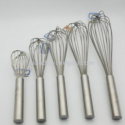 Stainless steel whisk with steel handle 8 - wire whisk for baking supplies manual whisk with whipped cream