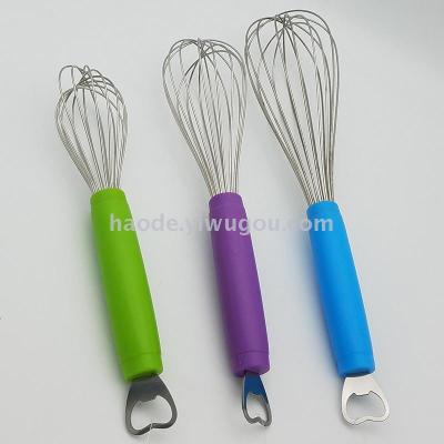 Stainless steel egg beater plastic egg cream mixer kitchen baking supplies manual egg beater