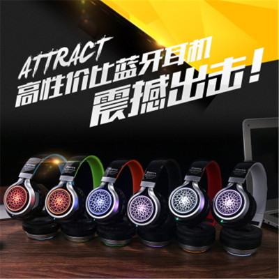 Off-the-shelf popular folding wireless headphone with bluetooth music motion with LED light headset