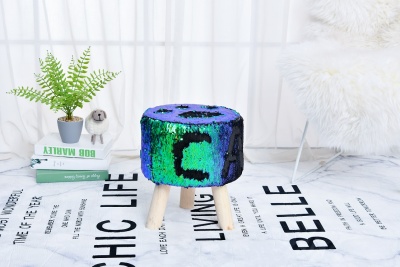For shoes with a Small round stools sequined round stools round stools for shoes wooden triangle stools household living room leisure who antiskid who