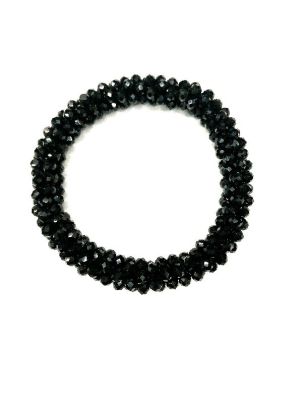 Spot Korean hair circle bracelet dual-use elastic crocheted wheel flat bead crystal bracelet (can be married with more colors)