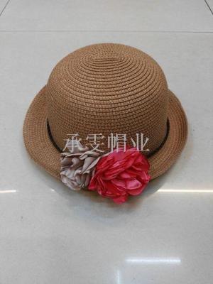 Big brimmed hat bow straw hat children summer Korean version tide small fresh beach hat sun protection
