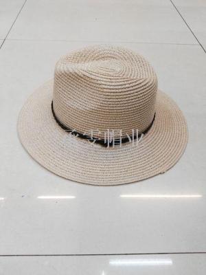Korean version of fashion sun hat spring and summer day straw hat British bowler hat lady stage jazz hat beach hat man