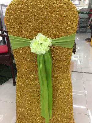 Hotel banquet celebration wedding wedding props silk satin bow long tail