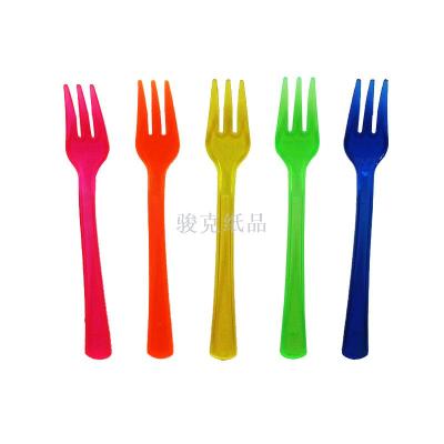 Tripod color fruit fork party party green can customize the logo fruit fork