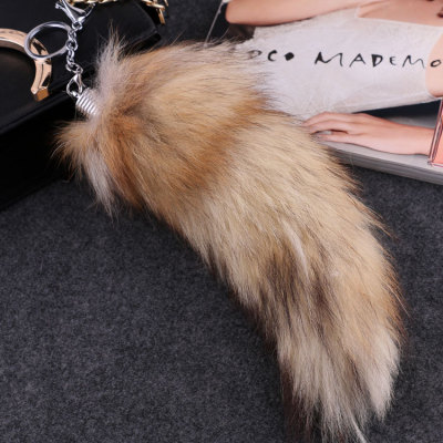 Fashion fur bag hang 100 % fox fur tail key chain fox tail pendant tail key chain