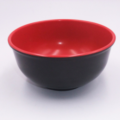 Factory Direct Sales Black Red Two-Tone Bowl Melamine Noodle Bowl Soup Bowl