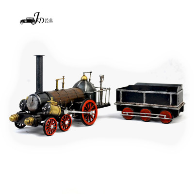 The vintage iron train model home furnishing and furnishing artware in 1835 German carved steam locomotive