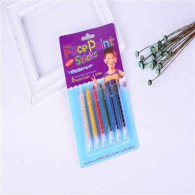 No3 coloring pen Children draw face pen 6 colors of human body paint crayon face safe non-toxic coloring pen