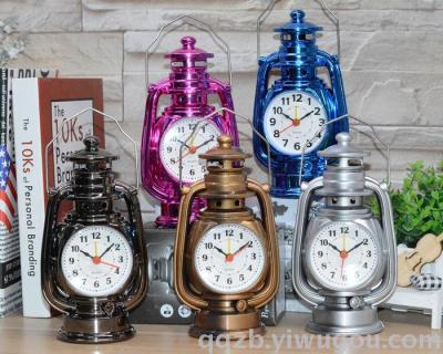 Foreign Trade Export Creative Gifts Retro Table Decoration Oil Lamp Alarm Clock Clock Wholesale