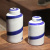 Ceramic process blue and white striped storage tank home decoration storage tank for large size.
