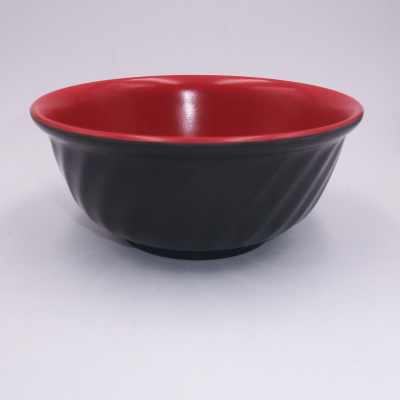 Factory Direct Sales Red and Black Two-Tone Melamine Noodle Bowl