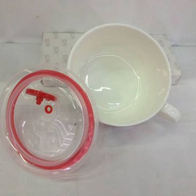 The new product sealed ceramic cup bowl with a large mark cup with a handle cartoon cup