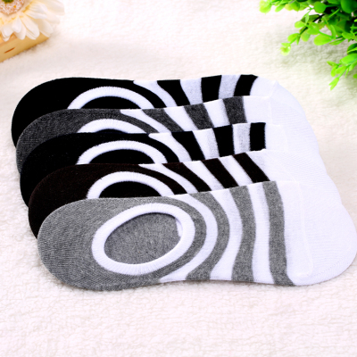 Cotton stockings men's socks invisible socks with silica gel and striped cotton socks manufacturer wholesale