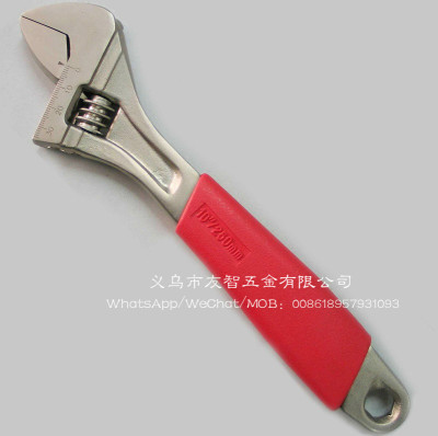 red color handle forget steel nickel-plated adjustable wrench