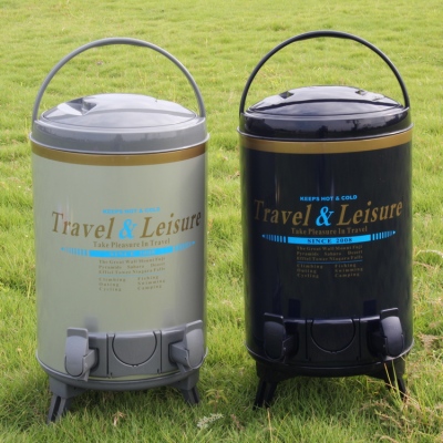 13L insulated barrel, double mouth plastic drum, cold barrel travel and leisure heat preservation tank.
