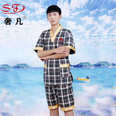 The sweat suit women's pure cotton hot spring big code high - grade couples sauna bathing suit pajamas.