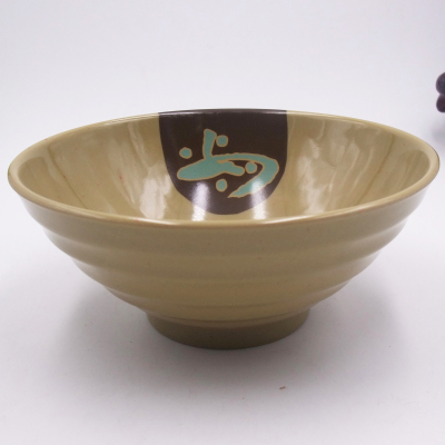 Factory Direct Sales Khaki Ruyi Series Drop-Resistant Melamine Ramen Bowl