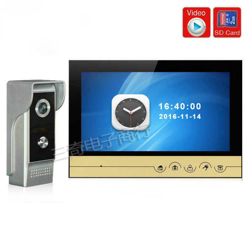 10寸可视对讲门铃 插卡录像门铃19487