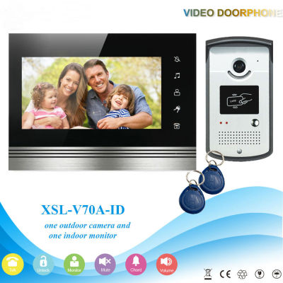 7"Inch LCD Color Screen Video Door Bell Phone Intercom RFID Card Access Control Home Entry Security Kit System